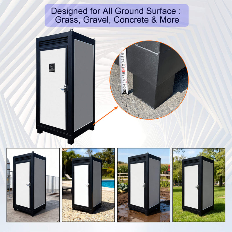 42-Inch One-Person Portable Outdoor Toilet Cabin With Light, Sink And Vent Fan (SAK45672)