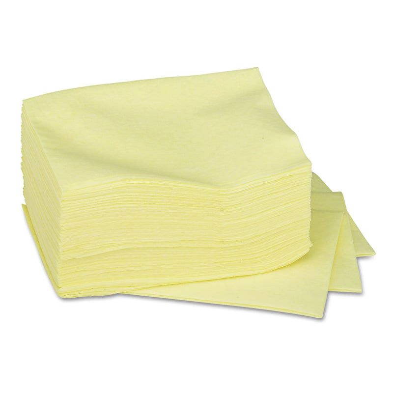 Brawny Dusting Cloths Quarterfold, 17 x 24, Yellow, 50/Pack, 4 Packs/Carton