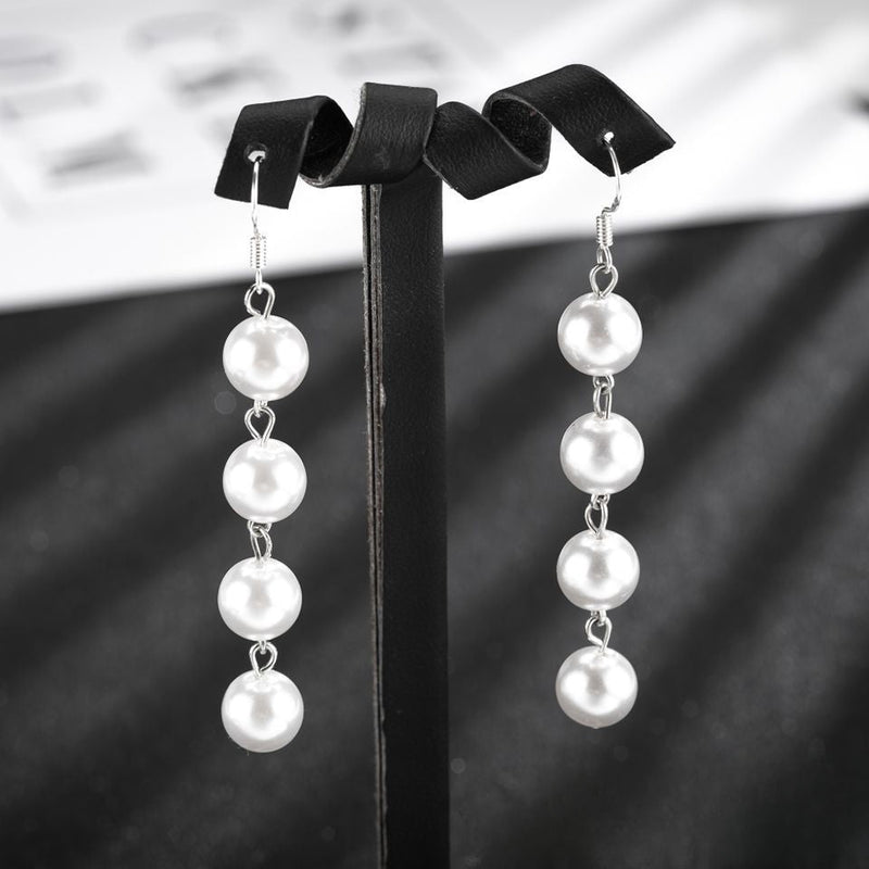 Imitation Pearl Pendant Dangle Drop Earrings