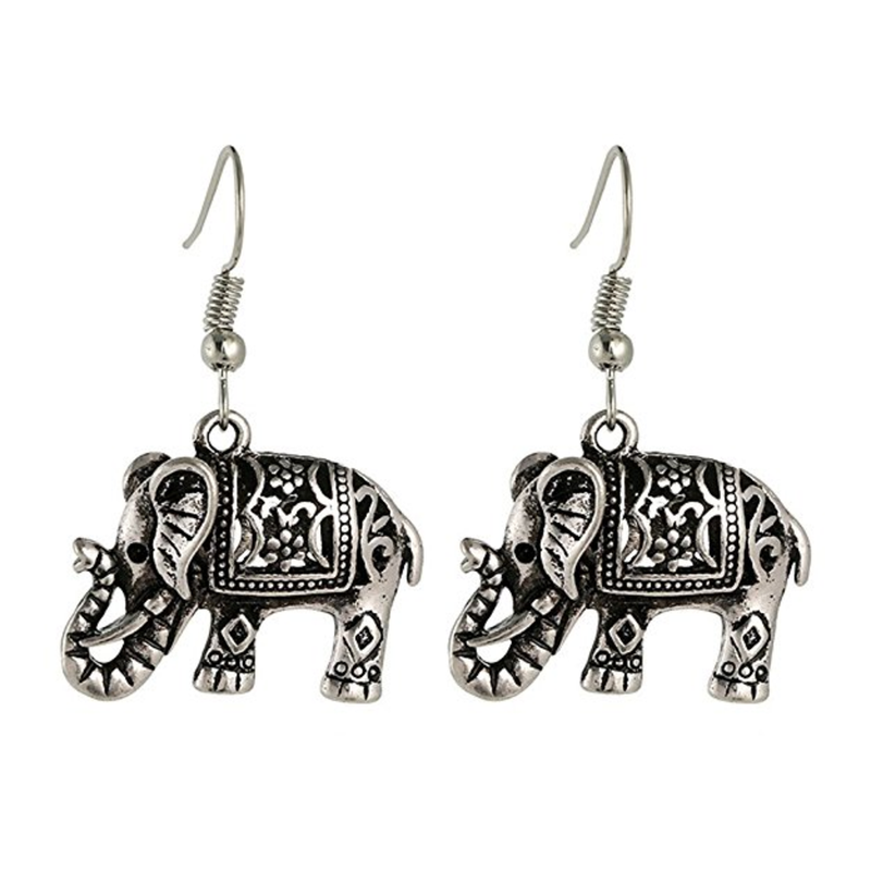 Wisdom Wears Elephant Vintage Boho Earrings