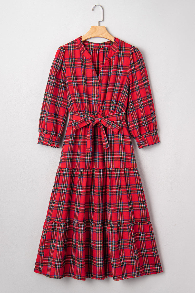 Della Ruffle Hem Long Dress