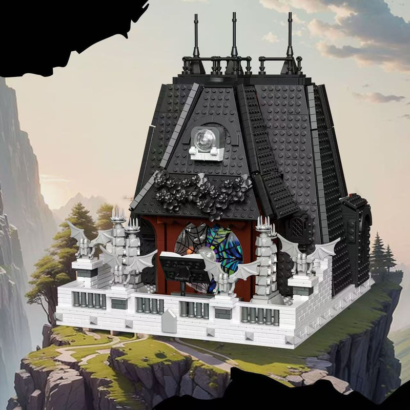 Baka 33214 Black Wednesday Small Black House Building Street View Model Building Blocks Children's Puzzle Toys Storage