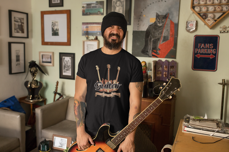 Guitar Ribbon Music and Band Tee