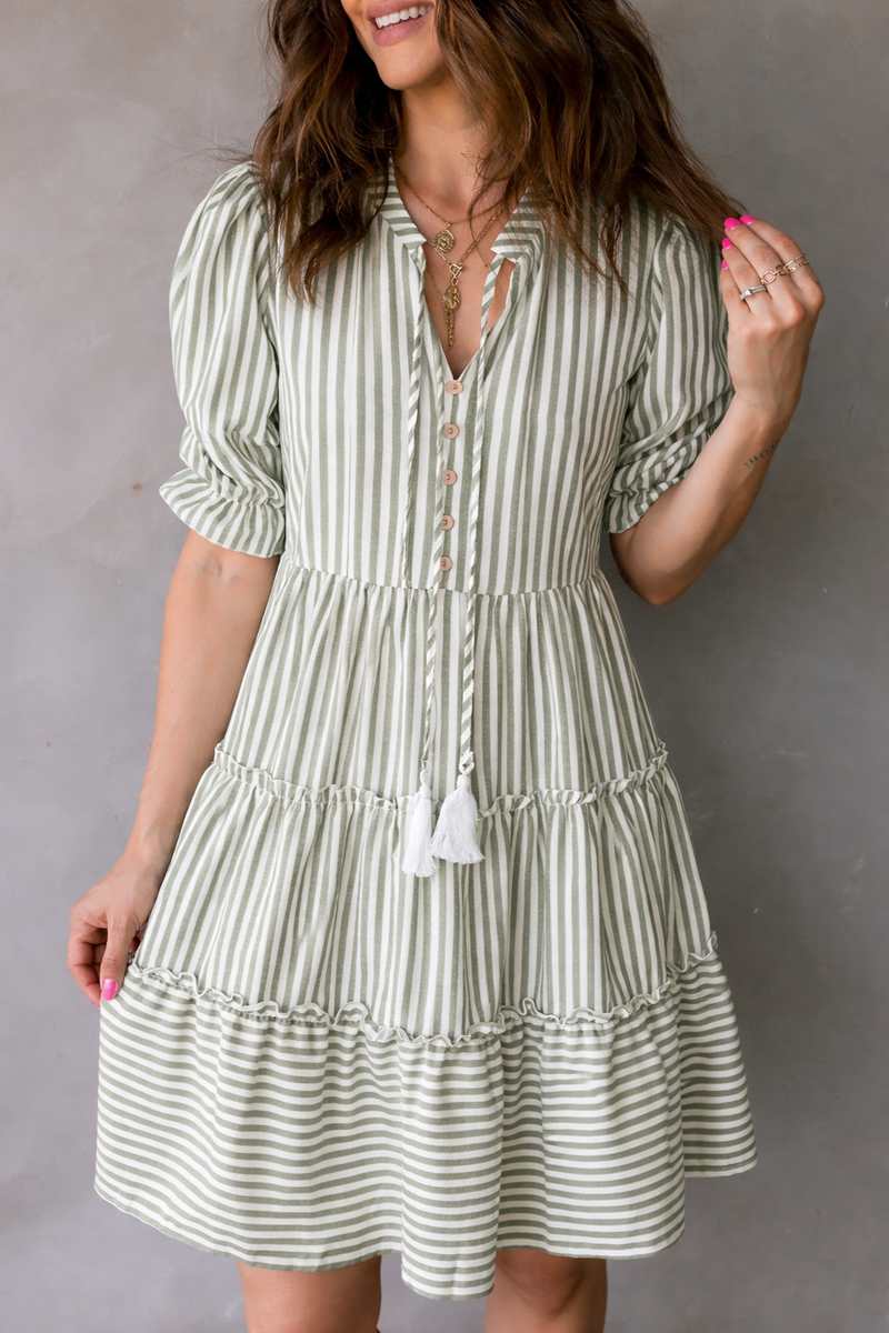 Bailey Sleeve Tiered Flattering Dress