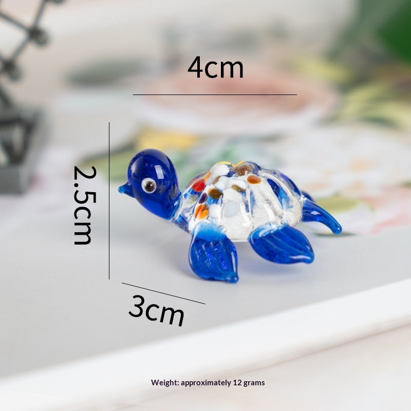 Handmade Glass Craft Little Turtle Ornament