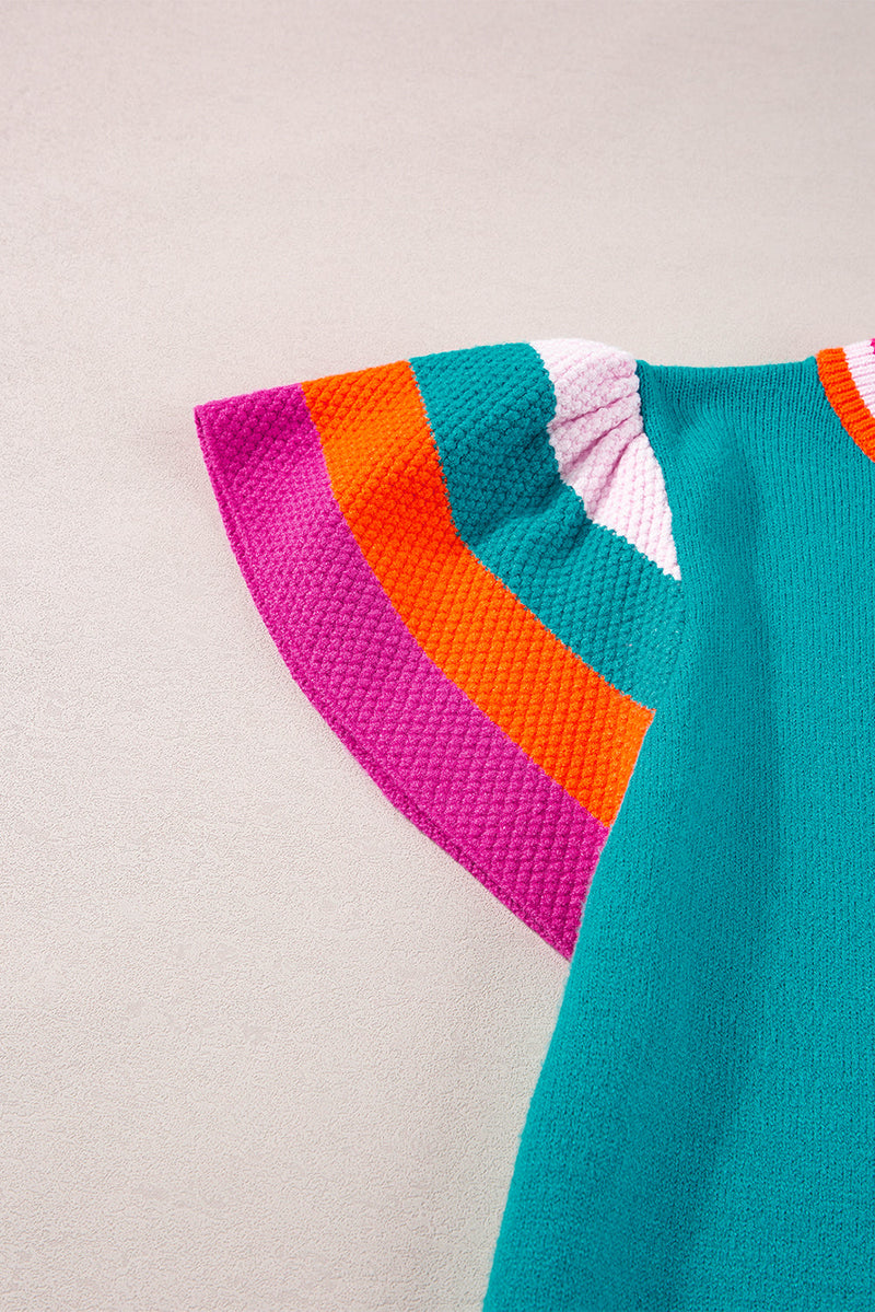 Sophia Flutter Sleeves Knitted Sweater