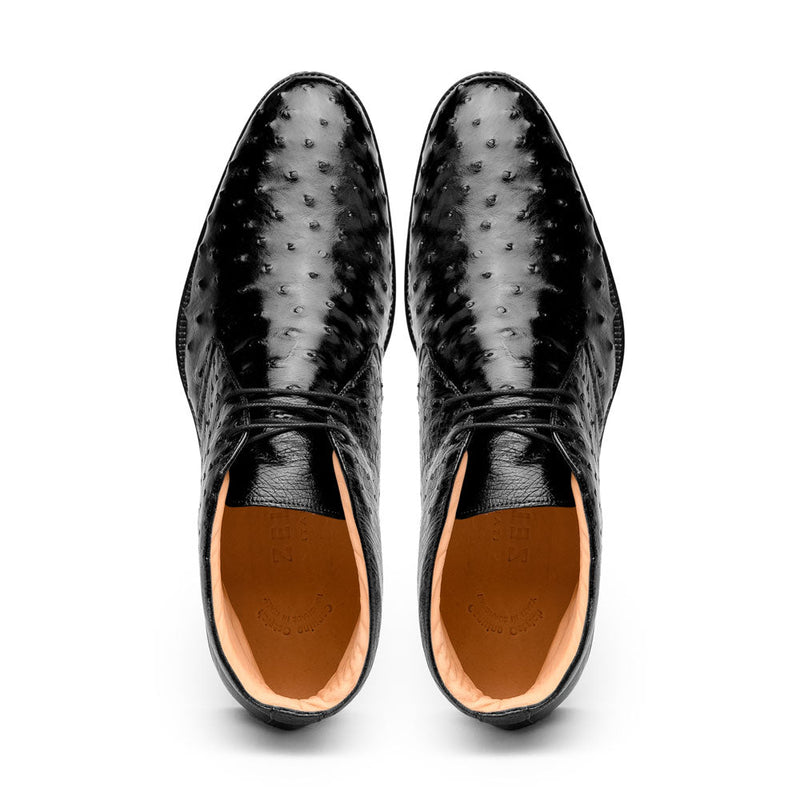 43-594-BLK MARCO Ostrich Quill Chukka Boot, Black