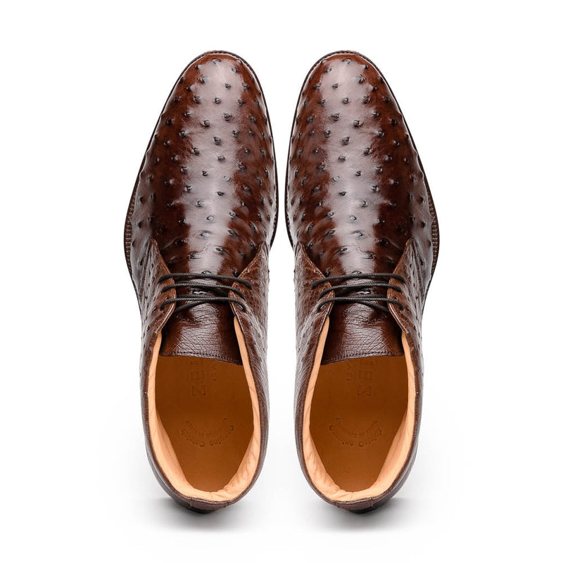 43-594-BRN MARCO Ostrich Quill Chukka Boot, Brown