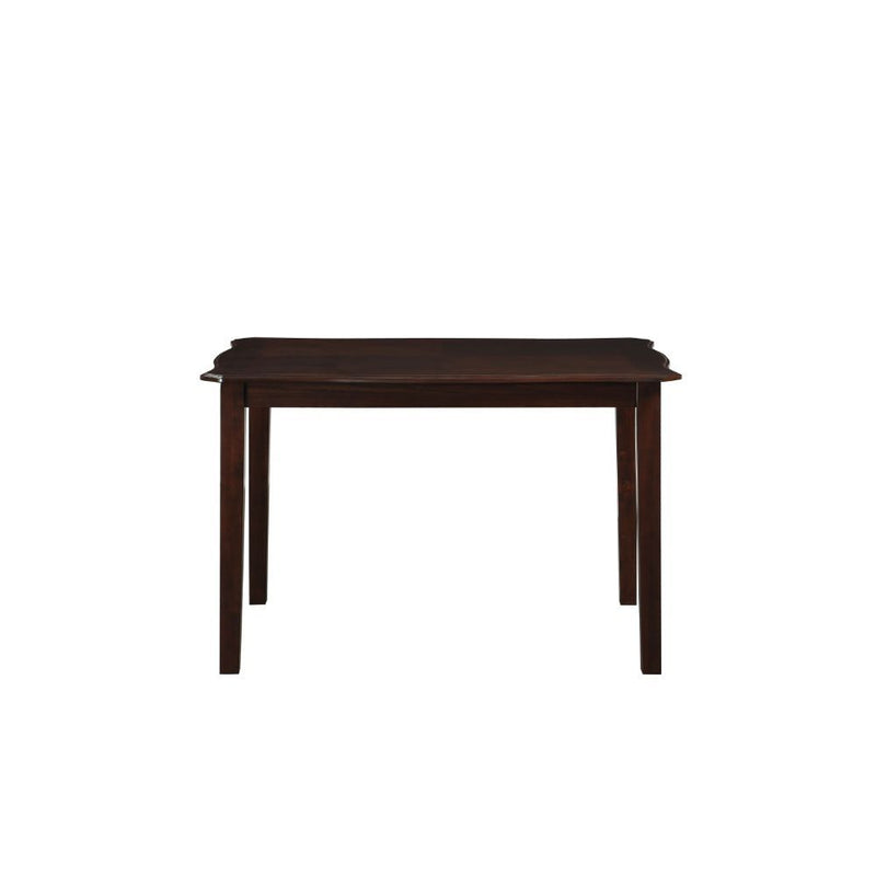 Ingeborg - 5 Piece Dining Set - Black Synthetic Leather & Espresso