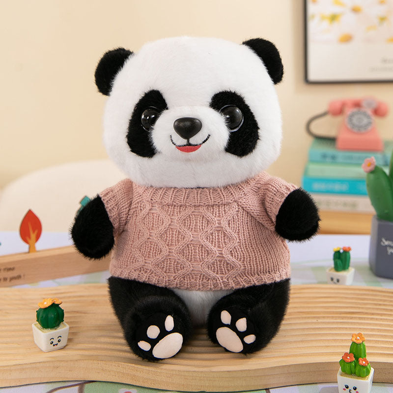 Cute Panda Plush Toy Wearing Clothes