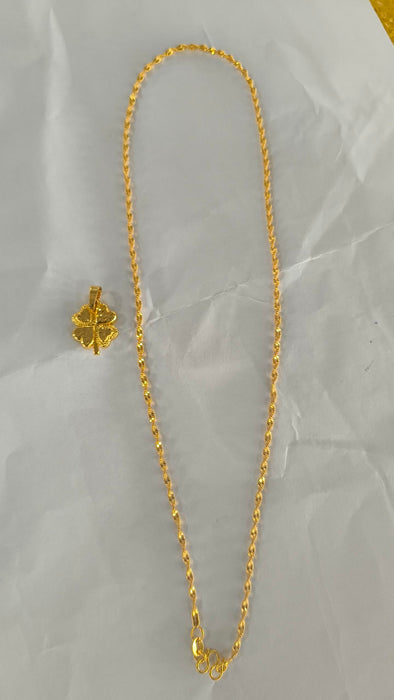 Gold-plated Brass Pendant Necklace For Women, Water Wave Textured Collarbone Chain