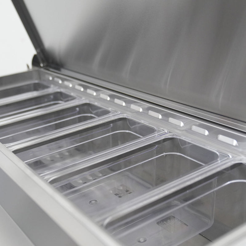 44-Inch Commercial Pizza Prep Table With Built-In 11 Cu.Ft Refrigerator (SAK09621)