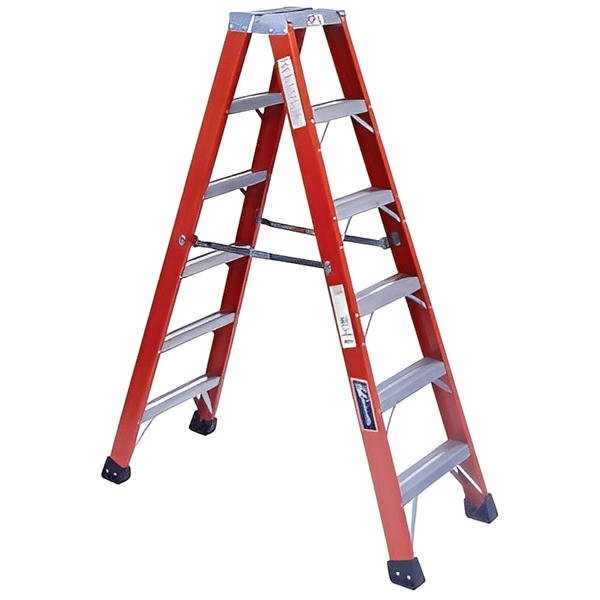 FM1400HD Series BruteTM 375 Twin Front Fiberglass Ladders - All Sizes
