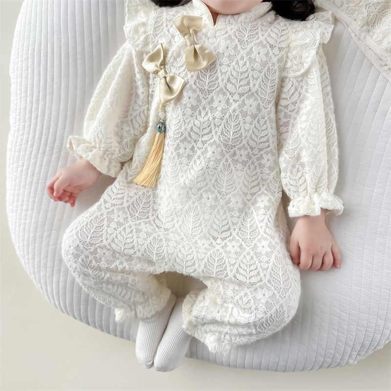 Princess Lace Long-sleeve Children's Romper Bodysuit