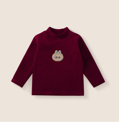 Sweatshirt Set Winter Fleece-Lined Thickened One-Piece Fleece Baby Korean-Style Fake Two-Piece Pants Set