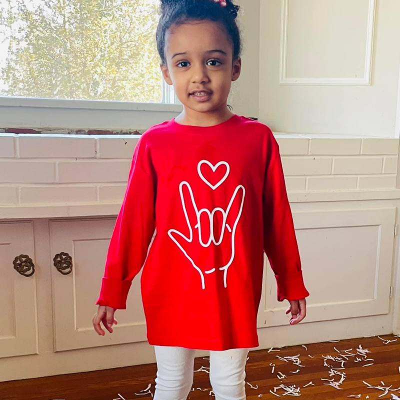 Sign Language - I Love You - Child Long Sleeve Tee