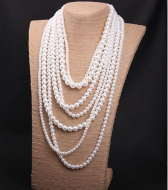 Multi-layer Pearl Women's Necklace Long Sweater Chain Accessories