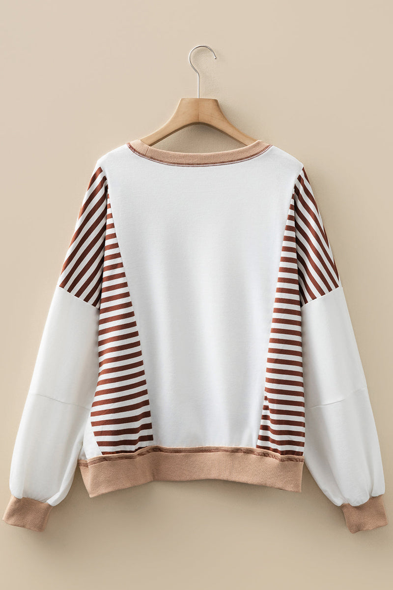 Zyla Contrast Stitching Oversize Sweatshirt