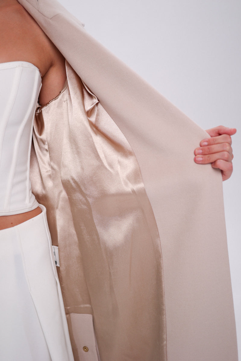 Camille Cashmere Blend Coat in Beige