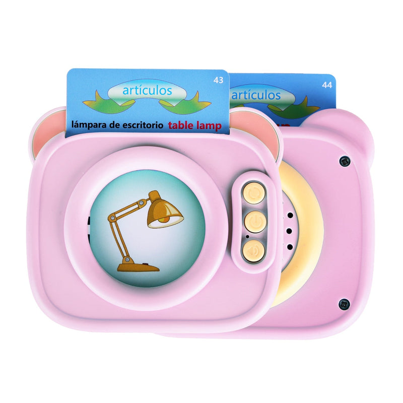 Spanish & English Talking Flash Cards 224 Sight Words Bilingual Flash Cards Rechargeable Card Early Education Device Educational Toy for Boys Girls Ag