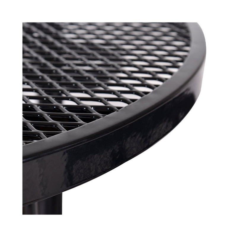 Large 46" Heavy-Duty Round Outdoor Steel Picnic Table With Umbrella Hole (SAK96428)