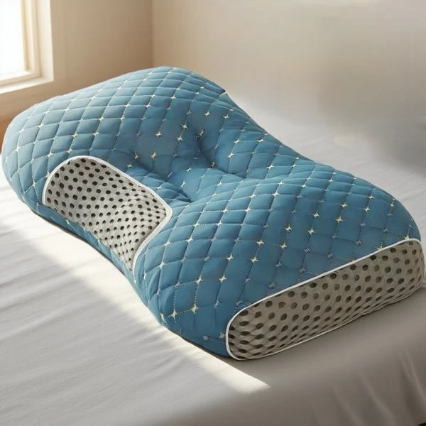 3D Knitted Cotton Massage Pillow – Soft, Breathable Neck Support Cushion
