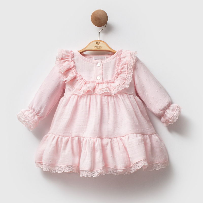 Blush Lace Ruffle Dress