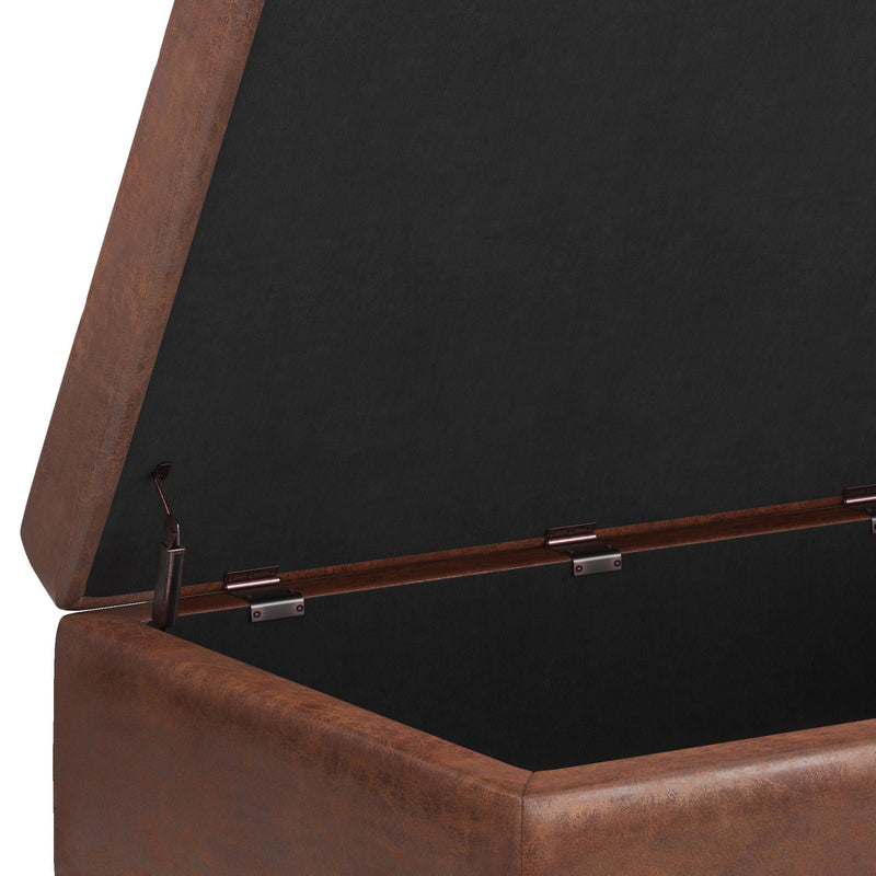Shay - Large Square Coffee Table Storage Ottoman Mid-Century Style
