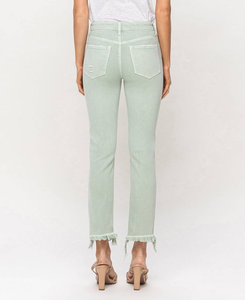 Mid Rise Crop Straight Jean  Veret