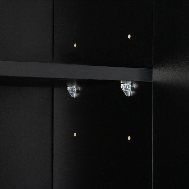 70.87' Tall Wardrobe& Kitchen Cabinet, with 6-Doors, 1-Open Shelves and 1-Drawer for bedroom,Black