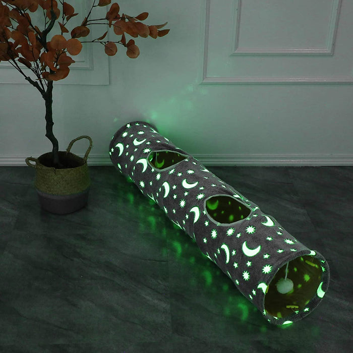 Cat Tunnel Tube with Plush Ball Toys Collapsible