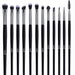 Eye Makeup Brushes 12Pcs Rose Gold Eyeshadow Makeup Brushes Set with Soft Synthetic Hairs & Real Wood Handle for Eyeshadow, Eyebrow, Eyeliner, Blending(Without Bag)