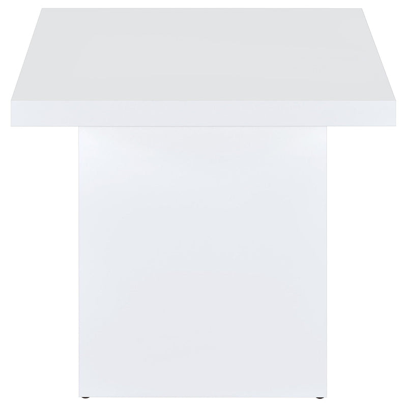 Devar 2-piece Square Coffee End Table Set White High Gloss