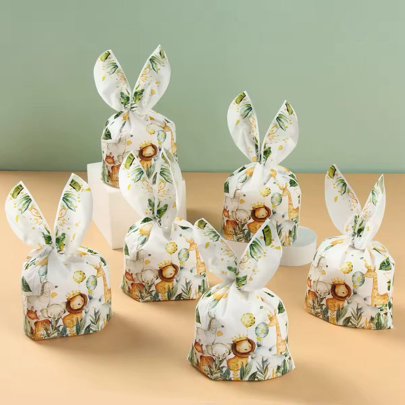 Kids Birthday Goodie Bags - Jungle Animal Gift Wraps 10-Pack