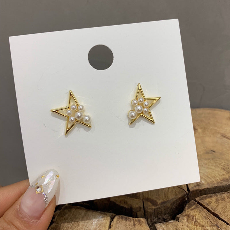 Pearl Star Stud Earrings