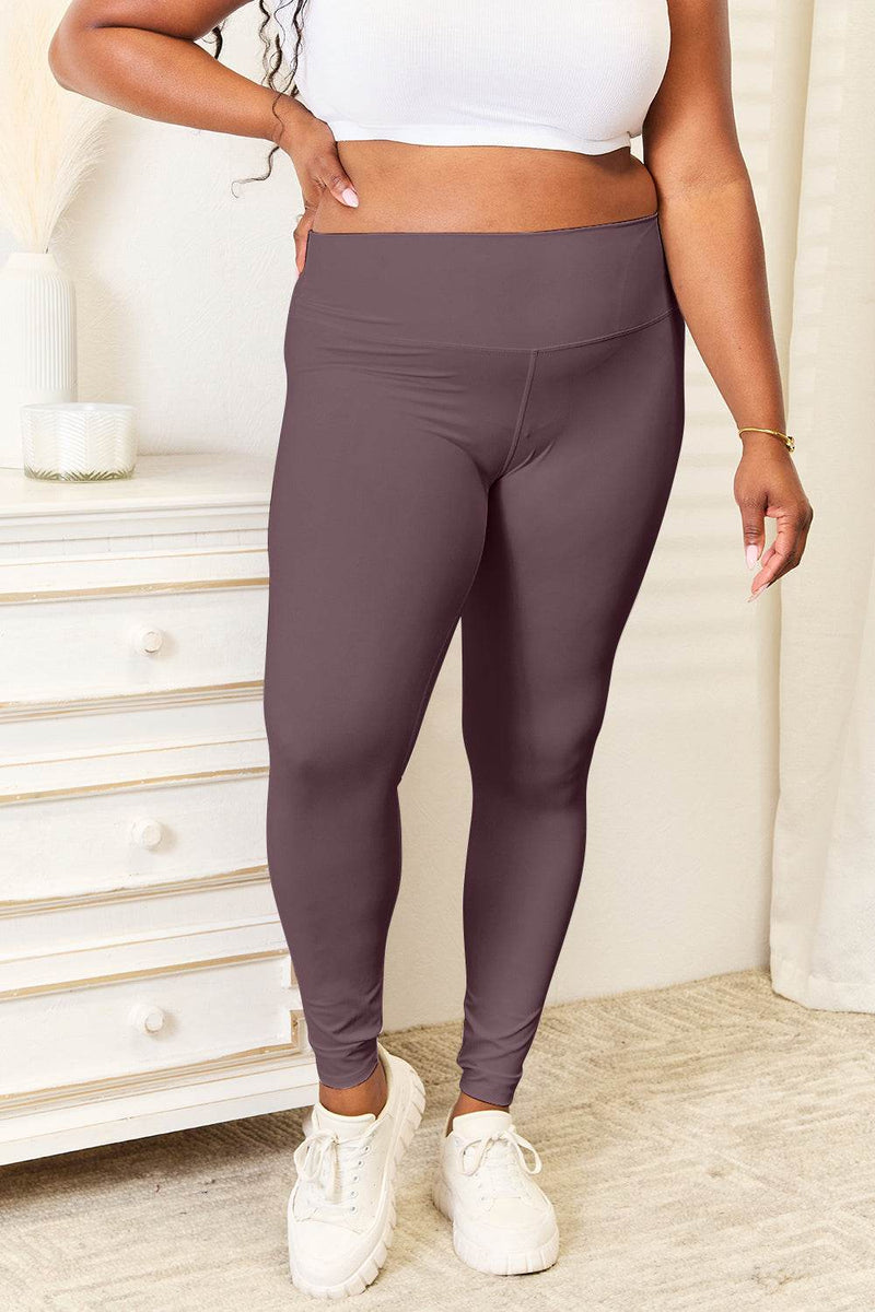 Double Take Wide Waistband Sports Leggings for Women