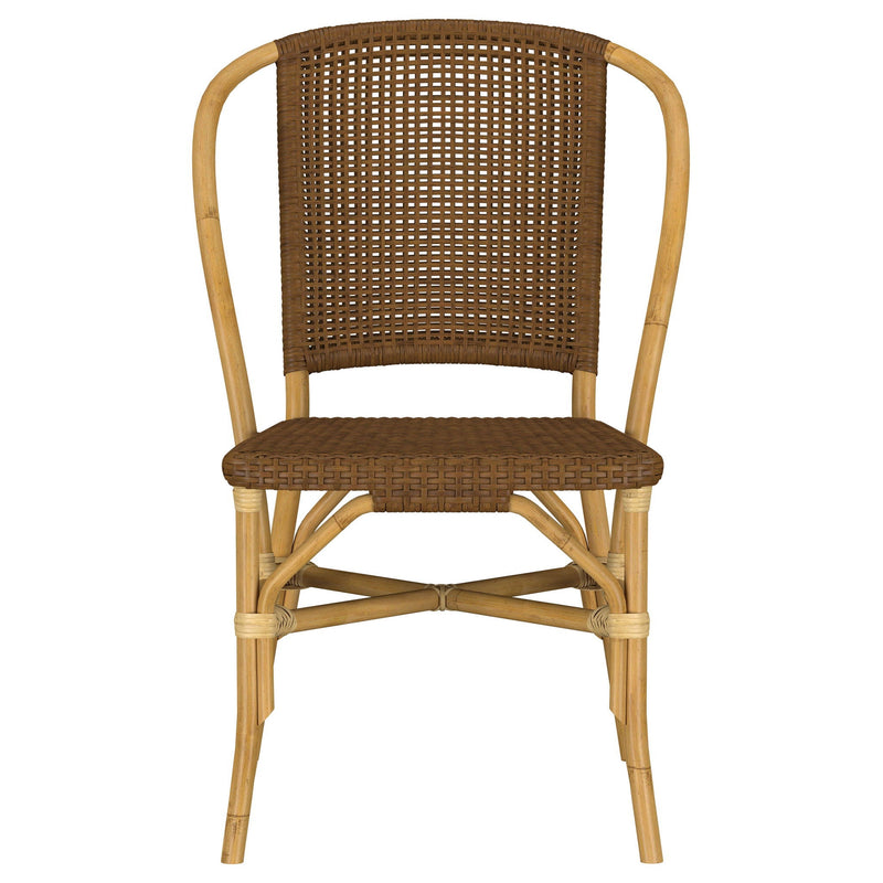 Lexley Woven Rattan Dining Side Chair Brown (Set of 2)