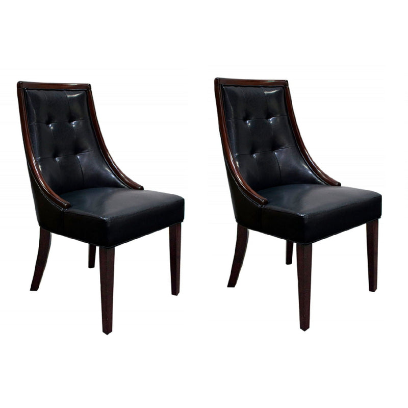 Clair - Tufted Dining Room Side Chair (Set of 2) - Dark Coffee / Black