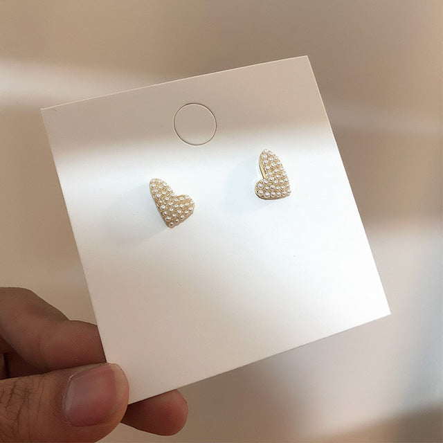 Heart Pearl Earrings
