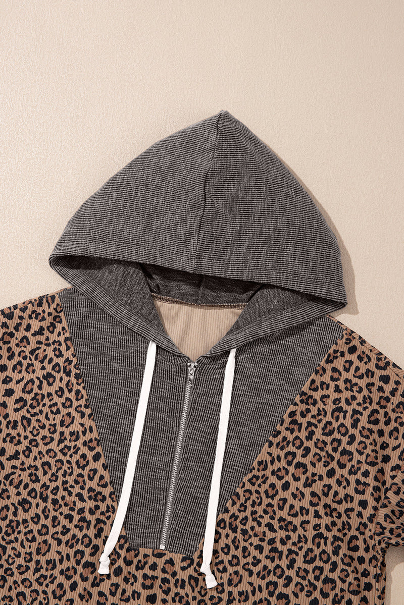 April Collar Zip Hooded Pullover