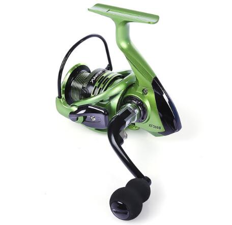 YUMOSHI 13+1BB Full Metal Spinning Fishing Reel 4.7:1/5.5:1 Gear Ratio Pesca Aluminum Spool  Tackle With Foldable Handle