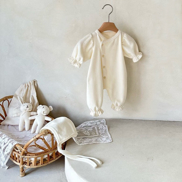 Long-style One-piece Romper With A Single Row Of Snaps For Babies