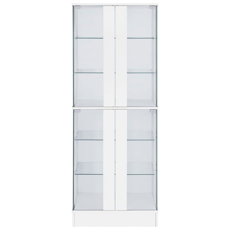 Cabra 4-door LED Curio Display Cabinet White High Gloss