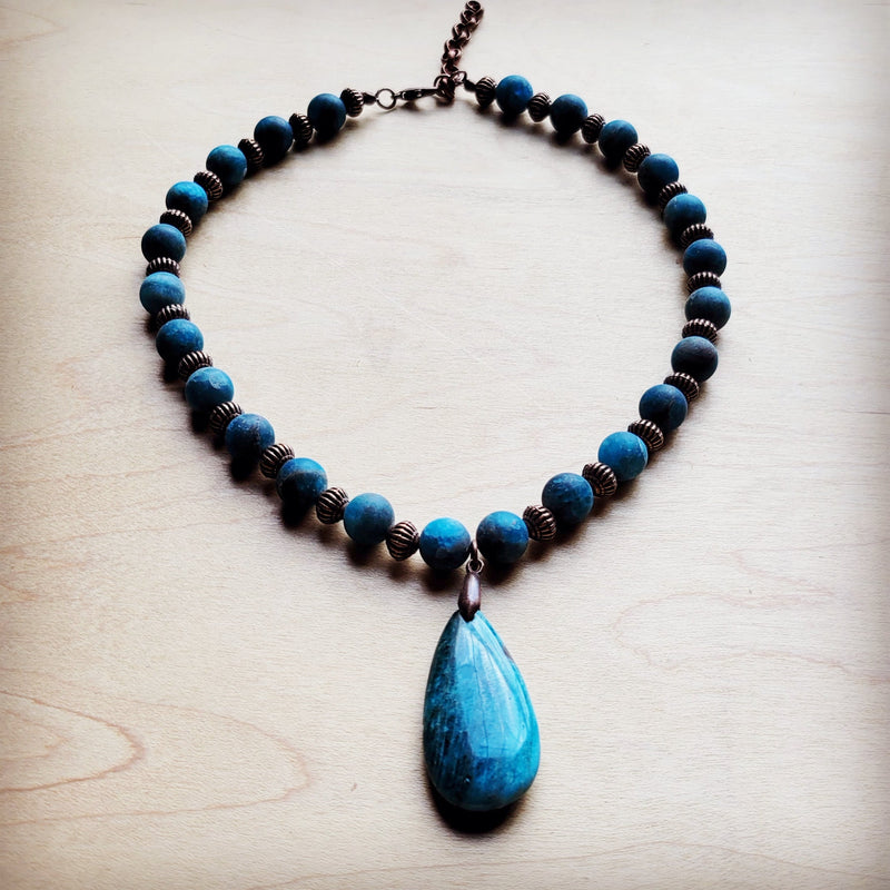 Ocean Agate Collar Necklace w/ Pendant 260c