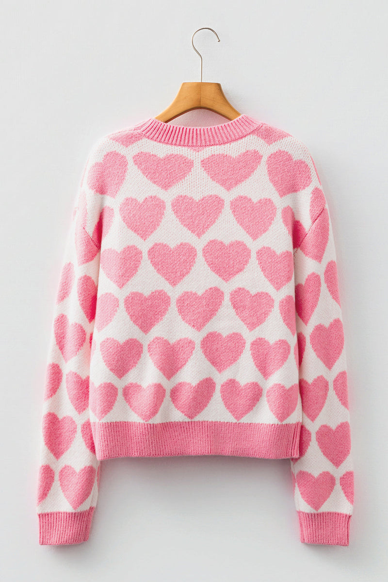 Skylar Heart Print Knit Sweater