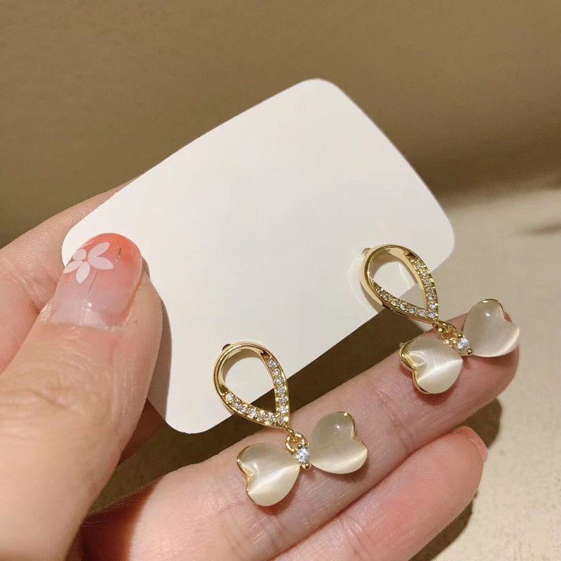 Opal Rhinestone Stud Earrings