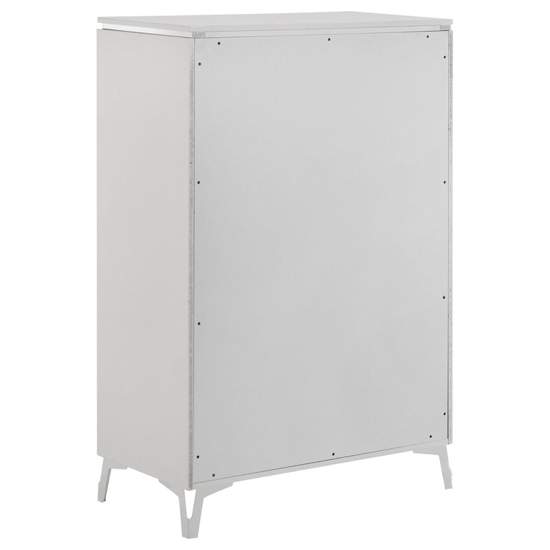 Cassia 5-drawer Bedroom Chest of Drawers White High Gloss
