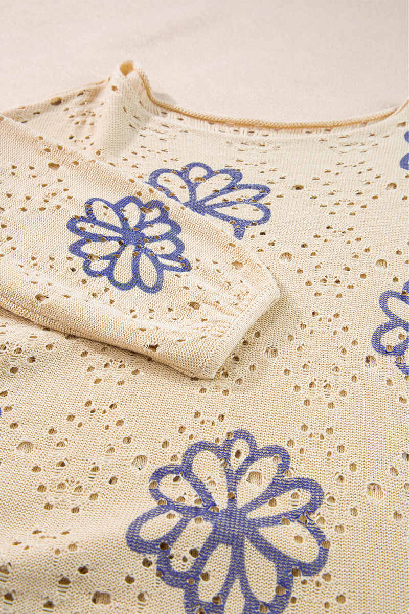 Harper Eyelet Drop Shoulder Sweater