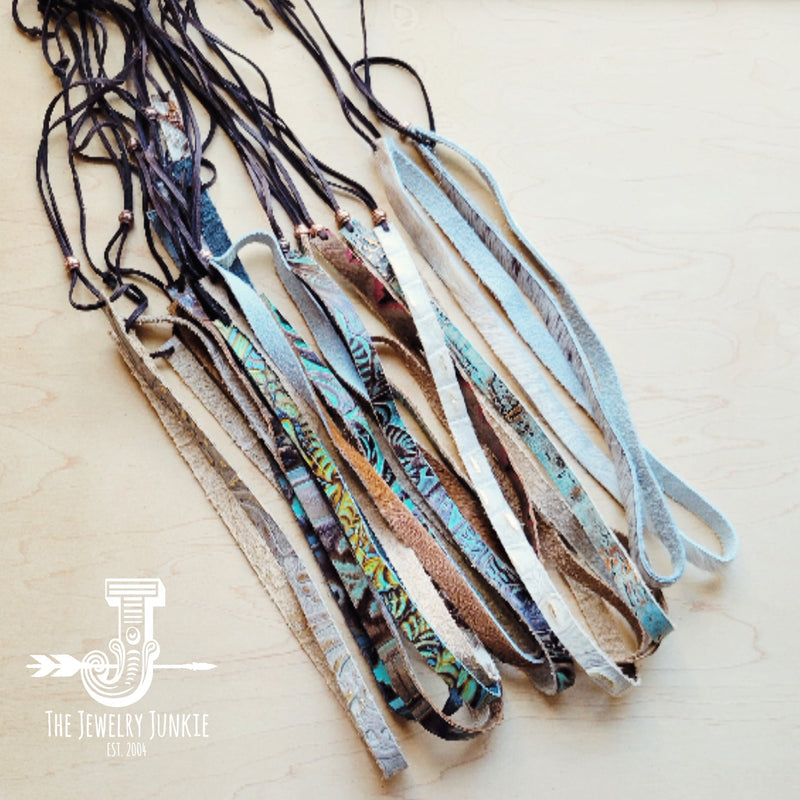 Turquoise Metallic Embossed Leather Hat Band Only 950q