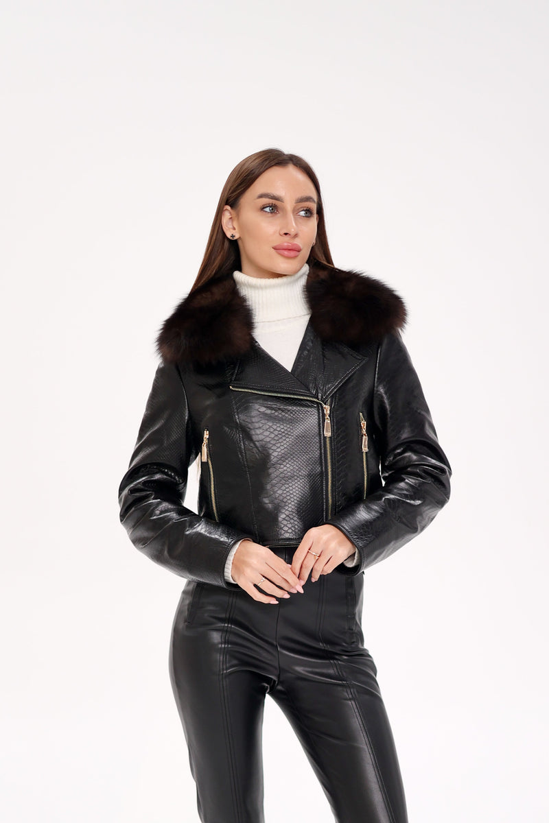 Genuine Polar Fox Real Leather Transformer Jacket